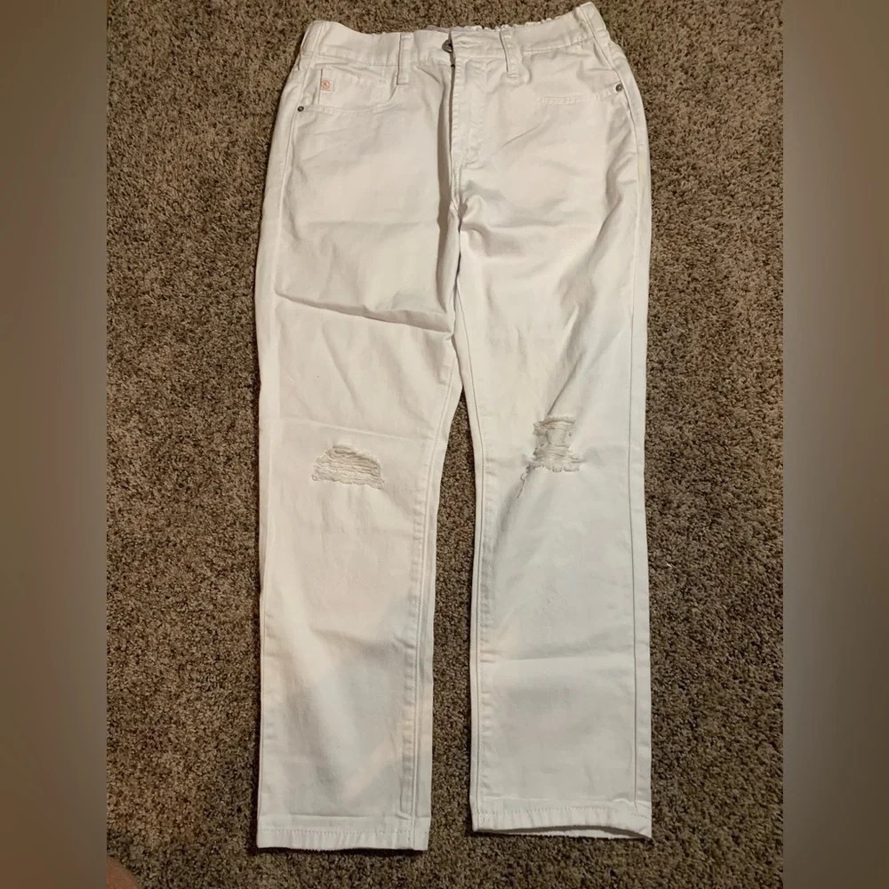 Risen White Denim Straight Leg Jeans size Small, NWT